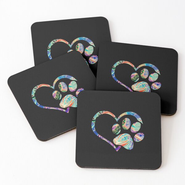 Item preview, Colorful Paw Print Heart – Animal Rescue Dog Lover  designed and sold by roartusa.