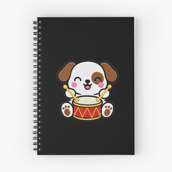 Item preview, Cute Puppy Playing Red Drum Kawaii Embroidery Patch designed and sold by ColorSplash123.