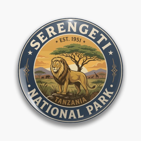 Item preview, Serengeti Lion National Park Badge designed and sold by Digital Art Works  Hub.