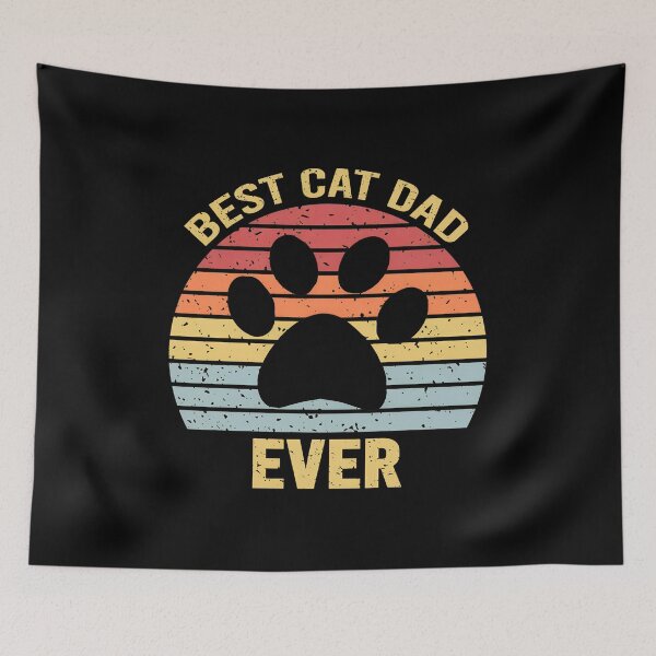 Item preview, Best Cat Dad Ever Retro Sunset Paw Print designed and sold by SoyLamderma.