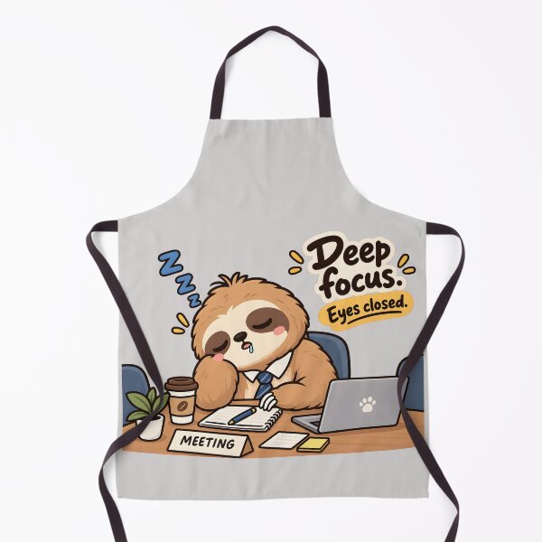 Item preview, Title Deep Focus Eyes Closed Funny Sloth Meeting Office Humor designed and sold by ChubbyGoong.