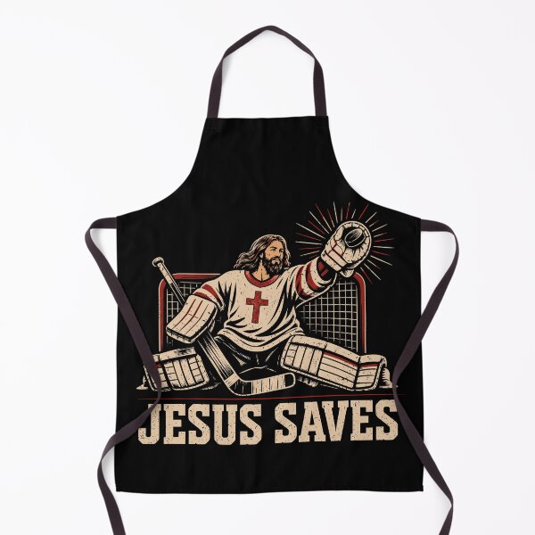 Item preview, Jesus Saves Funny Jesus Hockey Player designed and sold by Izanmie.