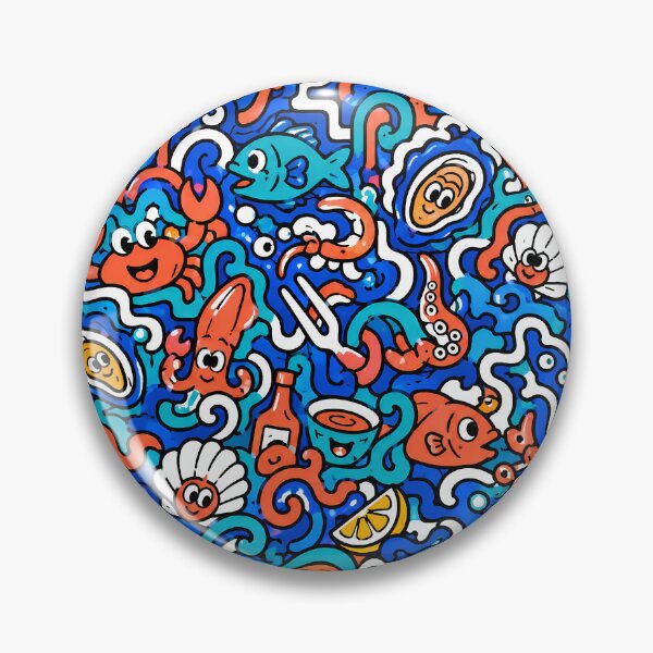 Item preview, Ocean Seafood Catch (Nautical Food x Pop Art) designed and sold by Thai Vibe Studio.