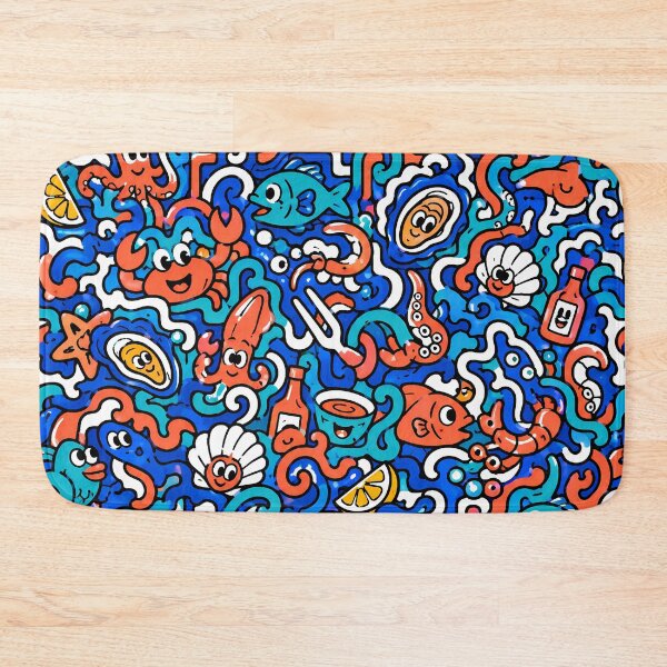 Item preview, Ocean Seafood Catch (Nautical Food x Pop Art) designed and sold by Thai Vibe Studio.