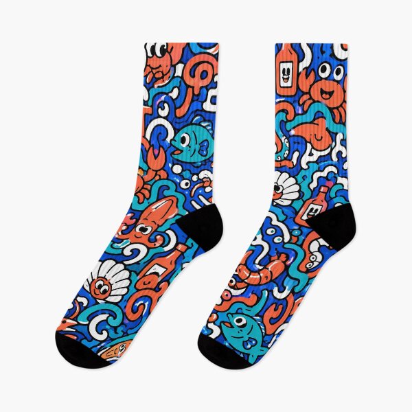Item preview, Ocean Seafood Catch (Nautical Food x Pop Art) designed and sold by Thai Vibe Studio.