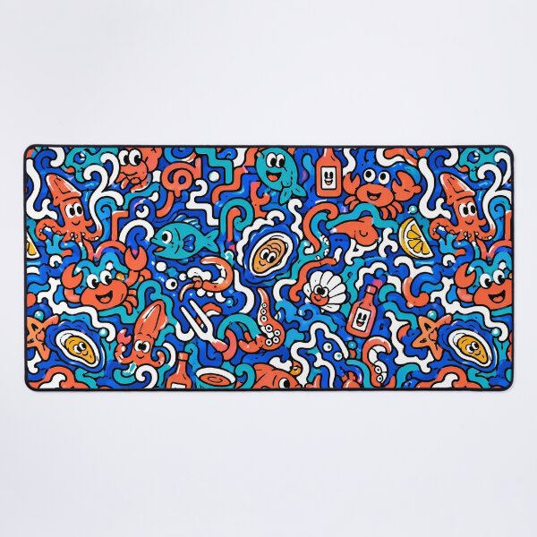 Item preview, Ocean Seafood Catch (Nautical Food x Pop Art) designed and sold by Thai Vibe Studio.