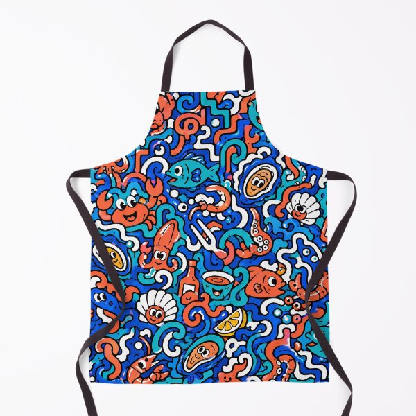 Item preview, Ocean Seafood Catch (Nautical Food x Pop Art) designed and sold by Thai Vibe Studio.