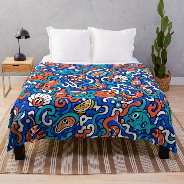 Item preview, Ocean Seafood Catch (Nautical Food x Pop Art) designed and sold by Thai Vibe Studio.