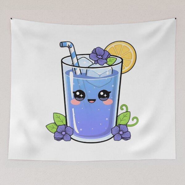 Item preview,  Cute Kawaii Butterfly Pea Lemonade Sticker designed and sold by ChibiPCStudio.