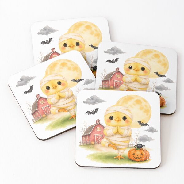 Item preview, Halloween Tree Pose Mummy Chick designed and sold by YogiAnimalArt.