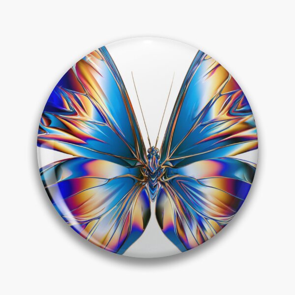 Item preview, Vibrant Holographic Butterfly Rainbow Y2K Art designed and sold by TrendyGalaxy.