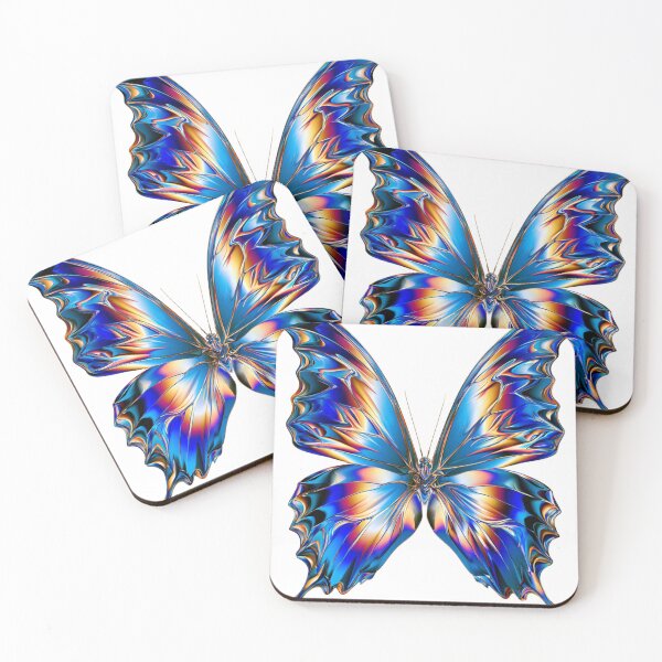Item preview, Vibrant Holographic Butterfly Rainbow Y2K Art designed and sold by TrendyGalaxy.