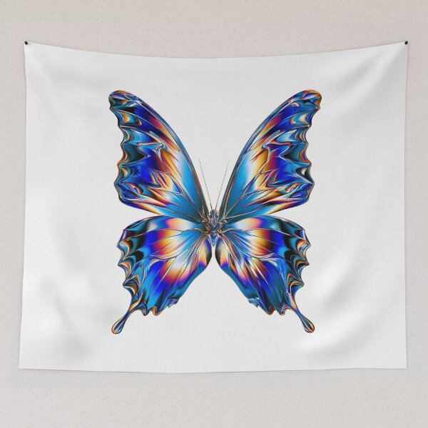 Item preview, Vibrant Holographic Butterfly Rainbow Y2K Art designed and sold by TrendyGalaxy.