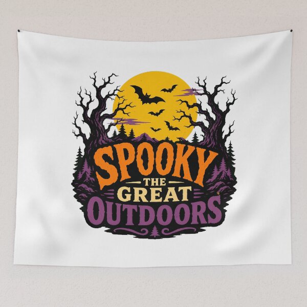 Item preview, Spooky The Great Outdoors Halloween Moonlit Camping designed and sold by chattsuede.