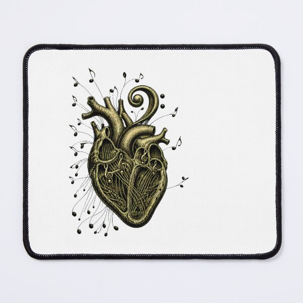 Item preview, Anatomical Heart Music Notes Antique Engraving Classical Symphony designed and sold by chattsuede.