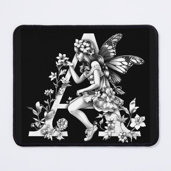 Item preview, Floral Fairy Letter A Enchanted Butterfly Wing Alphabet Art Design designed and sold by inkoutninja.