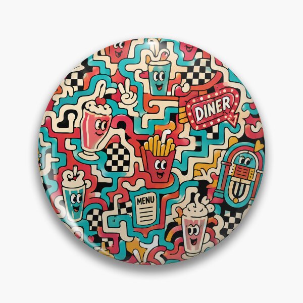 Item preview, Vintage Diner Checkers (Retro 50s x Doodle) designed and sold by Thai Vibe Studio.