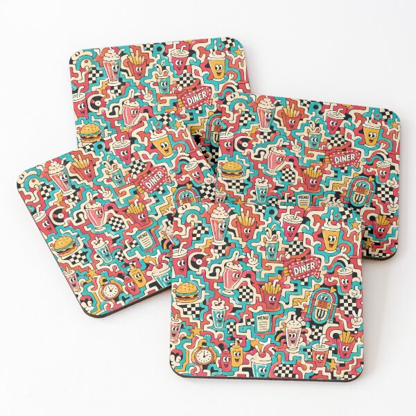 Item preview, Vintage Diner Checkers (Retro 50s x Doodle) designed and sold by Thai Vibe Studio.