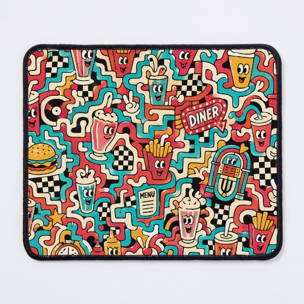 Item preview, Vintage Diner Checkers (Retro 50s x Doodle) designed and sold by Thai Vibe Studio.