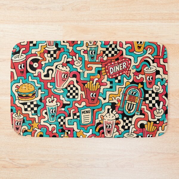 Item preview, Vintage Diner Checkers (Retro 50s x Doodle) designed and sold by Thai Vibe Studio.