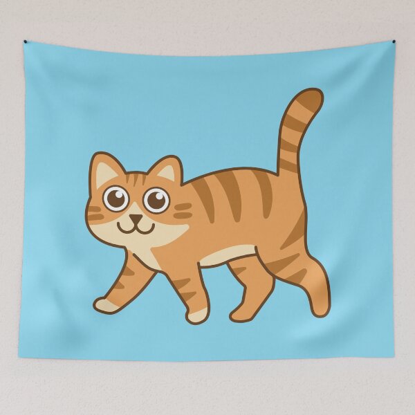 Item preview, The orange tabby cat was walking and smiling adorably. designed and sold by thailerd.