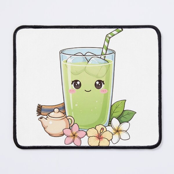 Item preview, Cute Kawaii Iced Green Tea Sticker designed and sold by ChibiPCStudio.