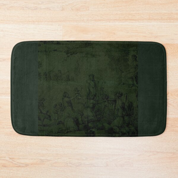 Item preview, Green Whimsigoth Toile: Gothic Pastoral Renaissance Art designed and sold by BrontesWhimsyStore.