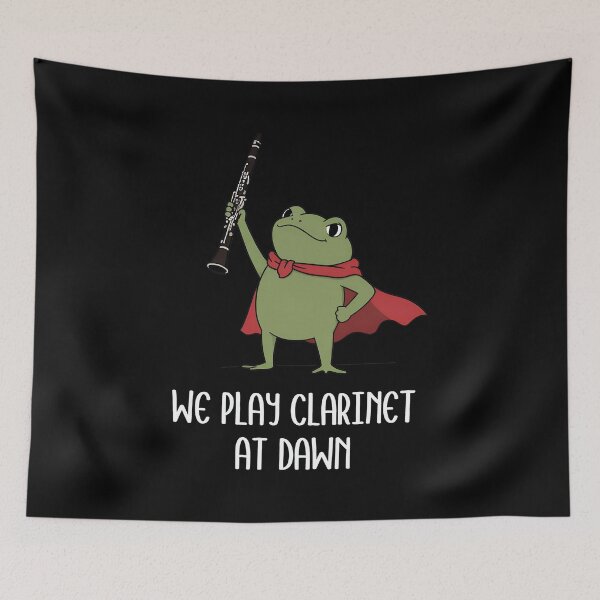 Item preview, Funny Clarinet Frog Design for Musicians designed and sold by Catsi-Nook-Art.