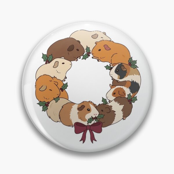 Item preview, Guinea Pig Christmas Wreath | Cute Holly Berry Holiday designed and sold by LuloCreative.