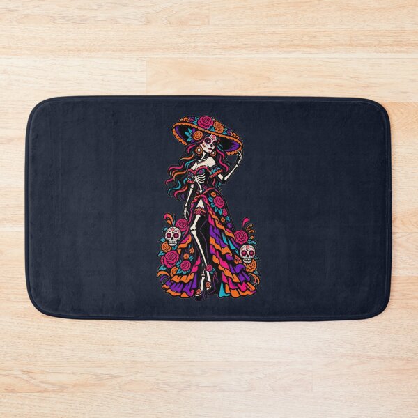 Item preview, La Catrina with Floral Fan – Day of the Dead Sugar Skull Mandala designed and sold by KungPowUnicorn.