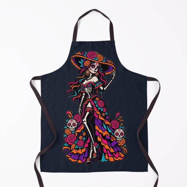 Item preview, La Catrina with Floral Fan – Day of the Dead Sugar Skull Mandala designed and sold by KungPowUnicorn.