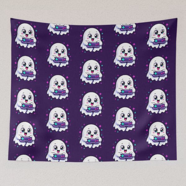 Item preview, Gamer Ghost with Retro Controller - Cute Pixel Art 8 Bit Gaming designed and sold by Knacky Print.