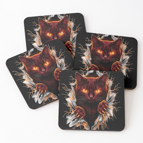 Item preview, Mystic Fire Cat - Glowing Fantasy Digital Art designed and sold by ZoneMerch.