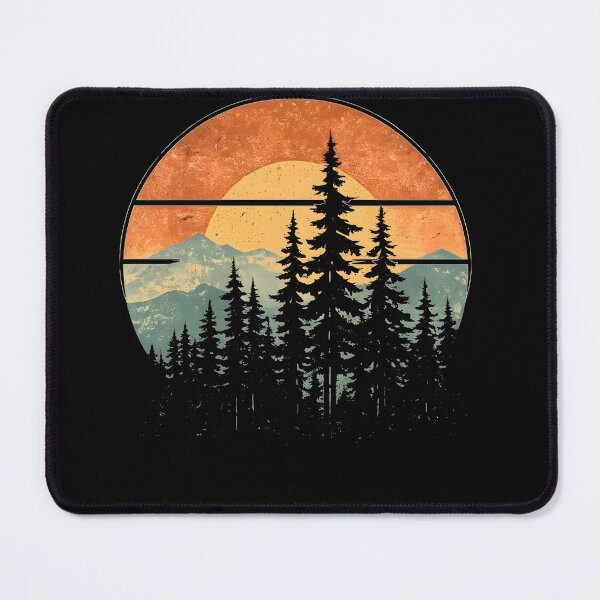 Item preview, Vintage Mountain Pine Tree Shirt, Retro Forest Sunset Graphic Tee, Rustic Wilderness Outdoor Nature Gift designed and sold by Catspeachy.