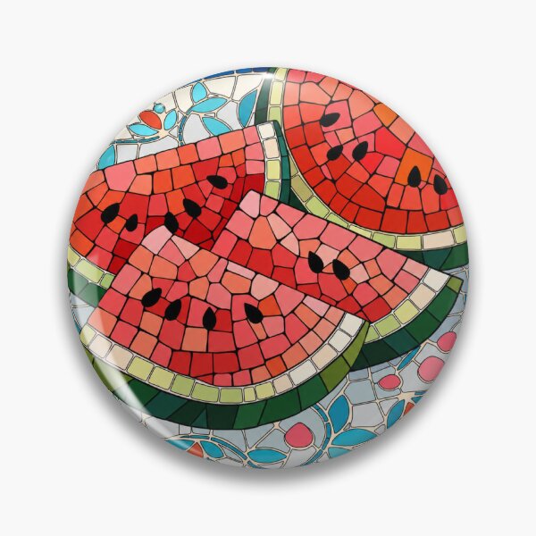 Item preview, Watermelon Mosaic Art | Colorful Fruit Stained Glass Design | Summer Kitchen Decor designed and sold by GarnerSupplyCo.