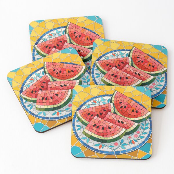 Item preview, Watermelon Mosaic Art | Colorful Fruit Stained Glass Design | Summer Kitchen Decor designed and sold by GarnerSupplyCo.