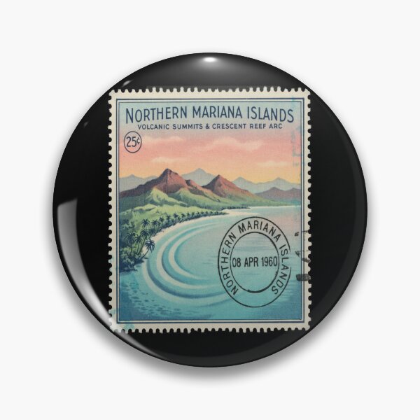 Item preview, Northern Mariana Pacific Volcanic Reef Crescent Stamp Sticker designed and sold by stickercuffs.
