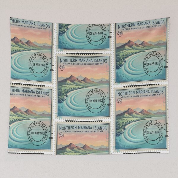 Item preview, Northern Mariana Pacific Volcanic Reef Crescent Stamp Sticker designed and sold by stickercuffs.