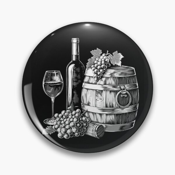 Item preview, Wine Barrel with Grapes Vintage Vineyard Cellar Illustration designed and sold by inkoutninja.