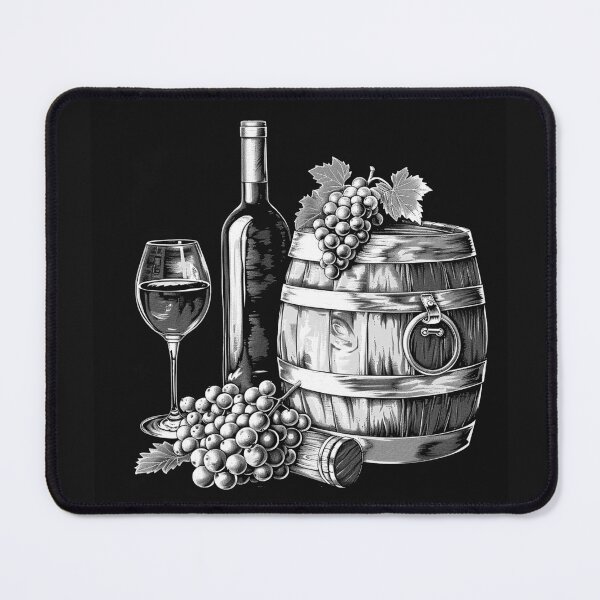 Item preview, Wine Barrel with Grapes Vintage Vineyard Cellar Illustration designed and sold by inkoutninja.