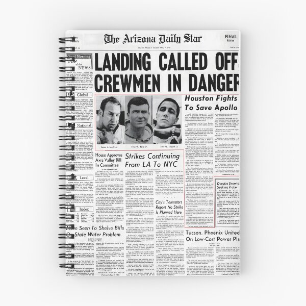 Item preview, Apollo 13 Emergency — Historic Newspaper Front Page, 1970 designed and sold by Abeshinobi.