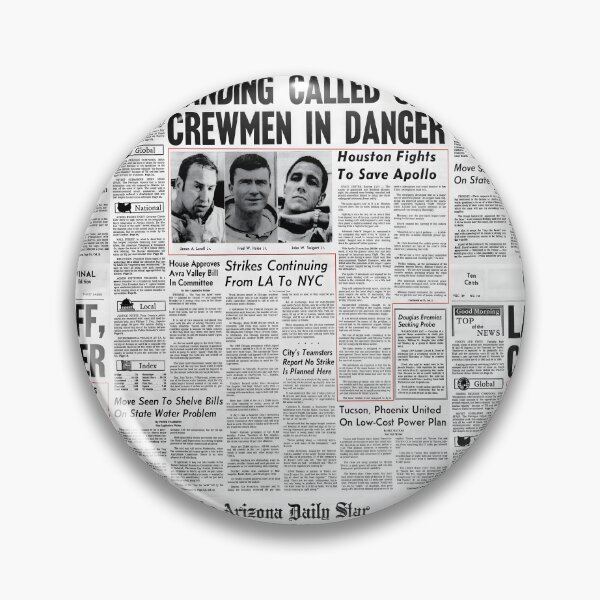 Item preview, Apollo 13 Emergency — Historic Newspaper Front Page, 1970 designed and sold by Abeshinobi.