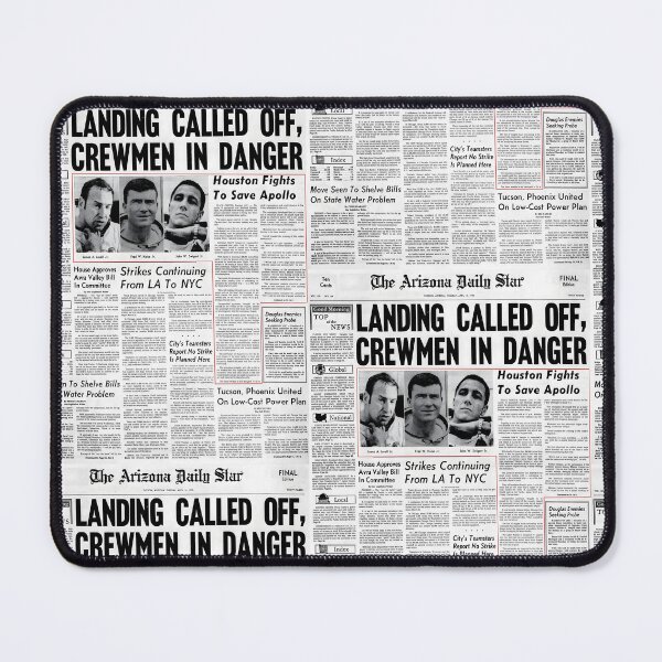Item preview, Apollo 13 Emergency — Historic Newspaper Front Page, 1970 designed and sold by Abeshinobi.
