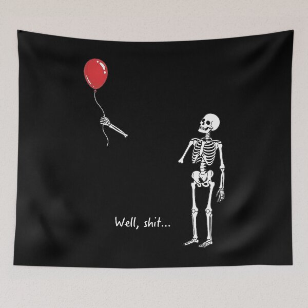 Item preview, Well Skeleton Holding Balloon Gothic Halloween designed and sold by AmazingPics001.