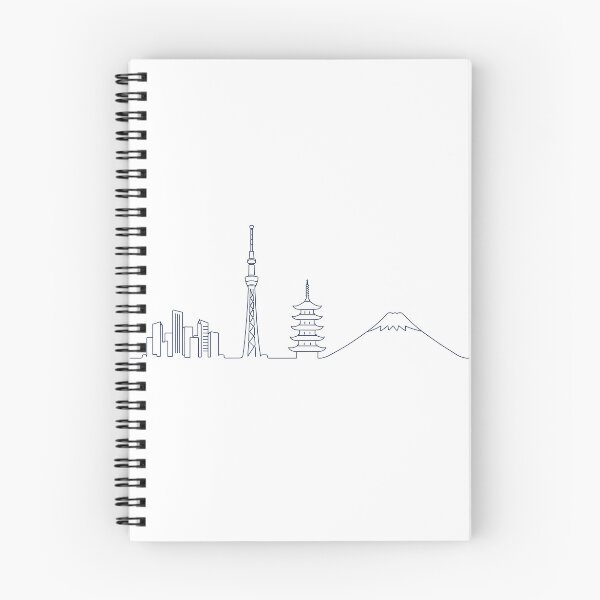 Item preview, Japan Skyline Line Art – Tokyo Cityscape, Five-Story Pagoda and Mount Fuji designed and sold by japan-picto.