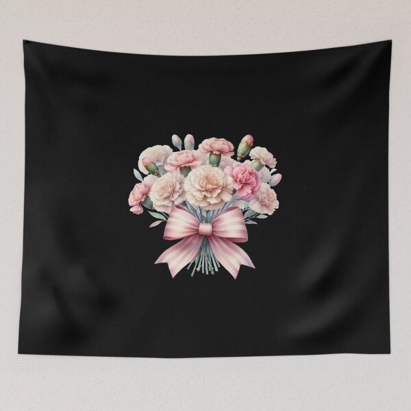 Item preview, Pink Carnation Bouquet with Ribbon designed and sold by sreabby.