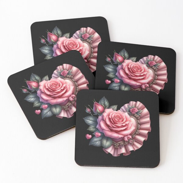 Item preview, Elegant Pink Rose with Hearts designed and sold by sreabby.