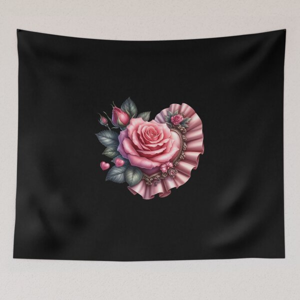 Item preview, Elegant Pink Rose with Hearts designed and sold by sreabby.