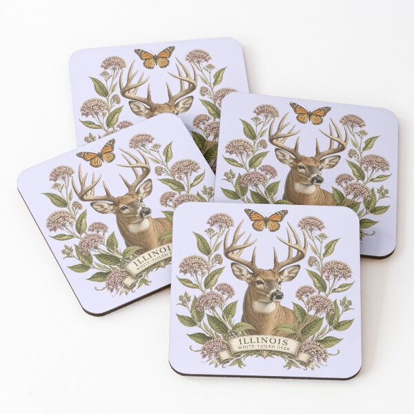 Item preview, Wild Illinois Deer, Milkweed, and Butterfly designed and sold by taiche.