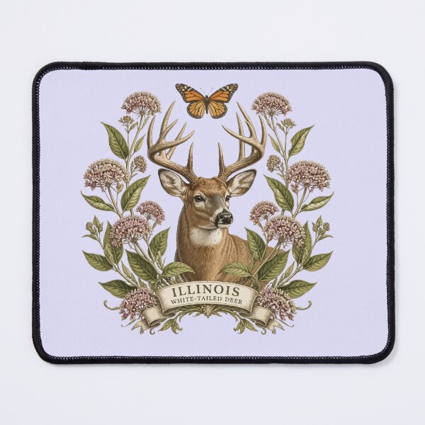 Item preview, Wild Illinois Deer, Milkweed, and Butterfly designed and sold by taiche.